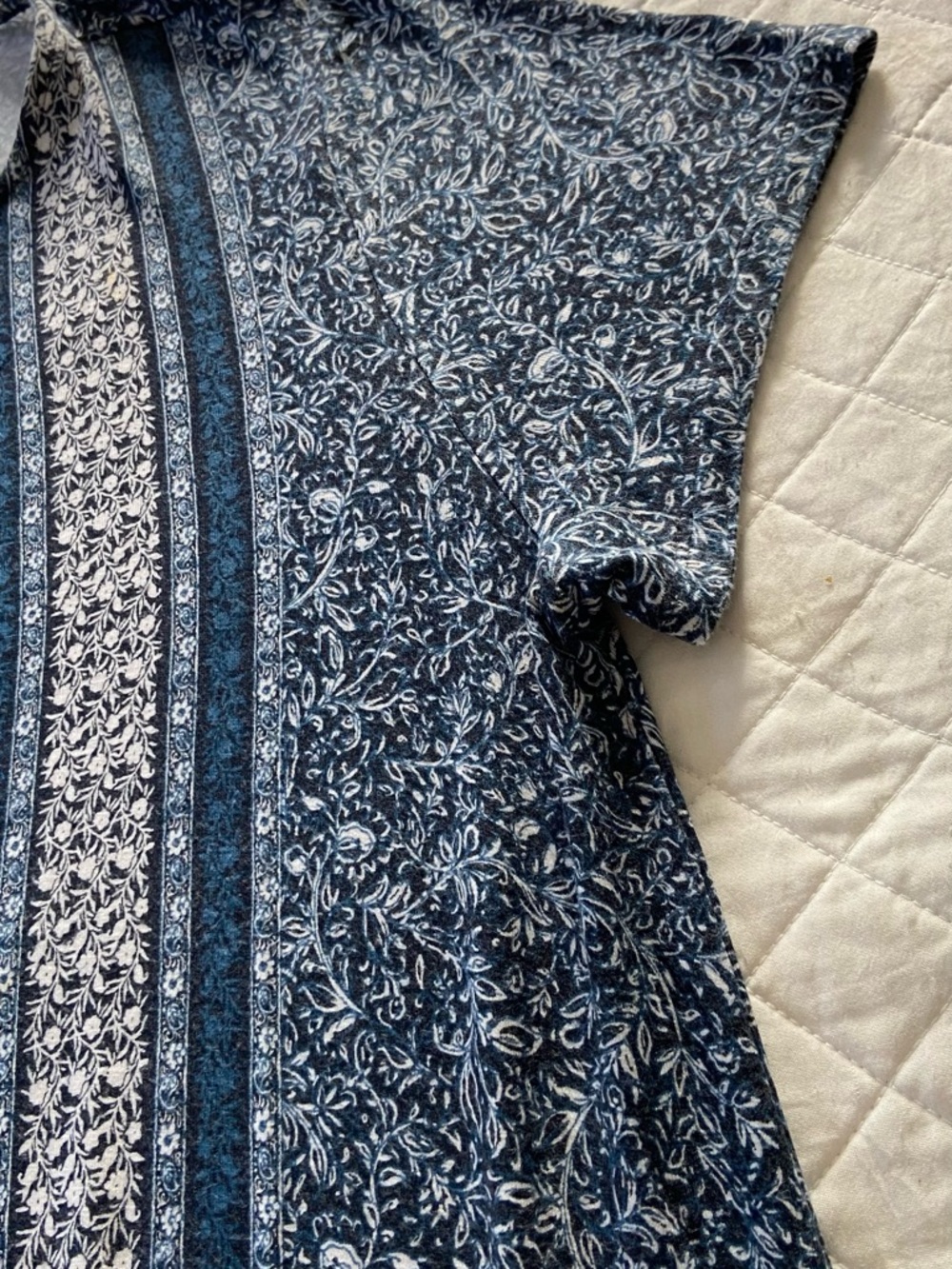 J. Jill Navy and White Paisley Midi Shift Dress Size LP - Picture 9 of 12